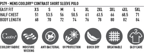 size chart pursuit polo