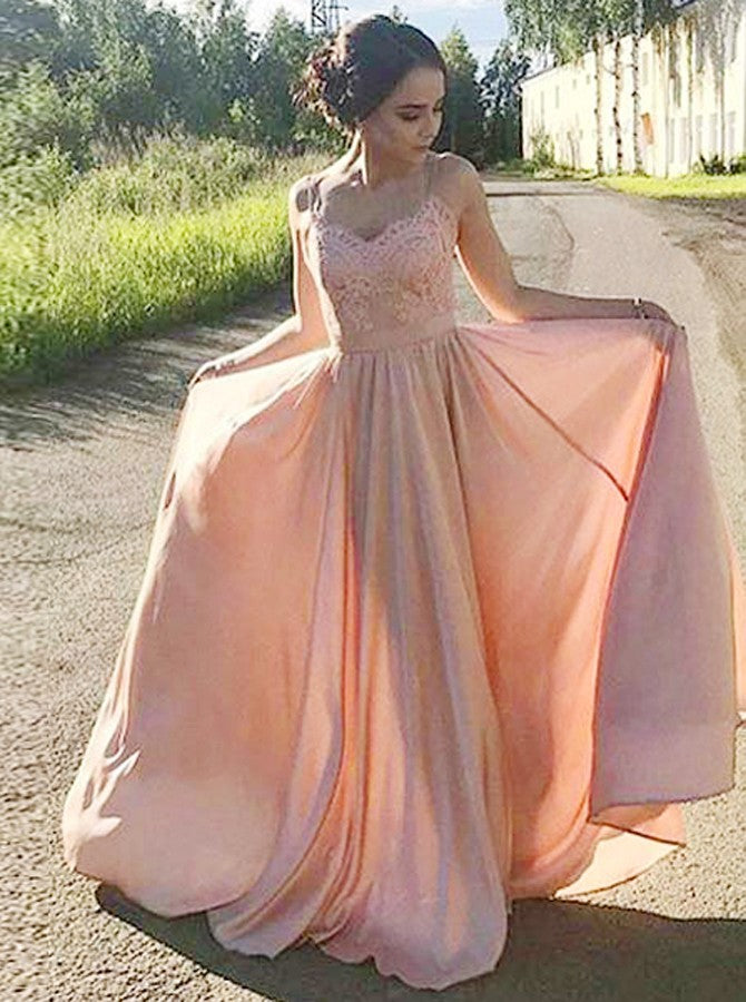 peach formal gowns