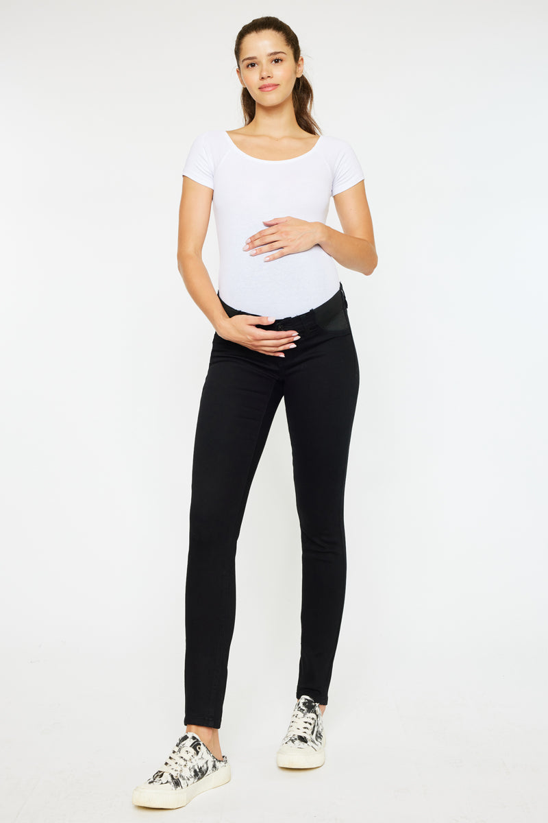 NICOL CARAMEL Woman's Dark Wash Skinny fit denim maternity trousers