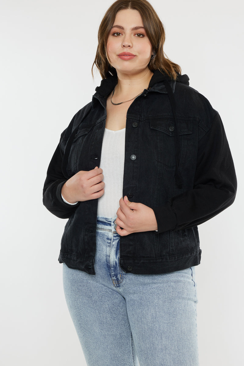 følelse Underinddel skøjte Tori Hooded Boyfriend Denim Jacket (Plus Size) – Official Kancan USA