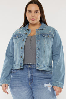 Boyfriend Hooded Denim Jacket by KanCan