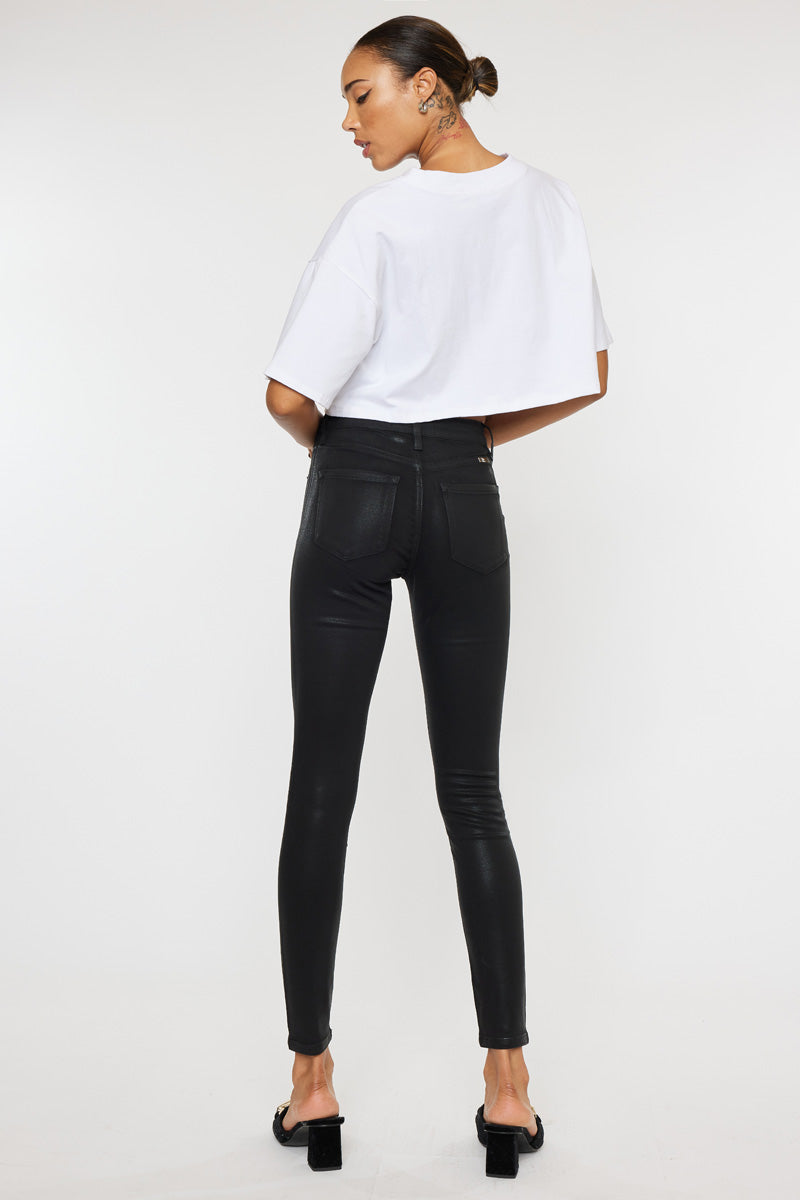 Janet High Rise Faux Leather Ankle Skinny Pants – Official Kancan USA