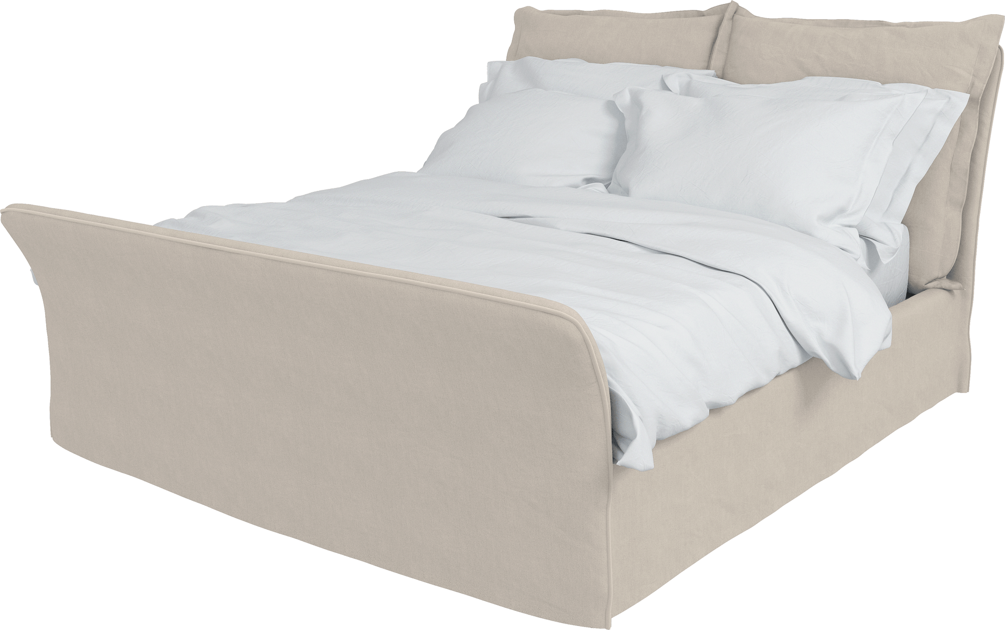 Linen Super King Bed Additional Cover Natural Maker Son