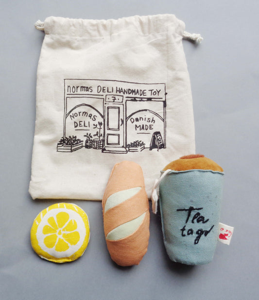 Breakfast Toy Bag handmade textile pretend play set – normadot .com ™