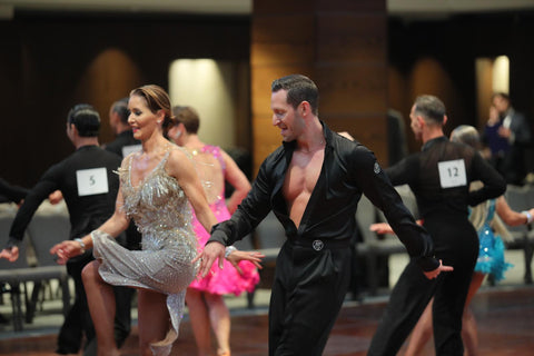 Pro-am dance couple: Nauris Kalva & partner Jackie dancing at the London Ball, InterContinental Park Lane wearing Anita Flavina Dance Shoes latin collections.