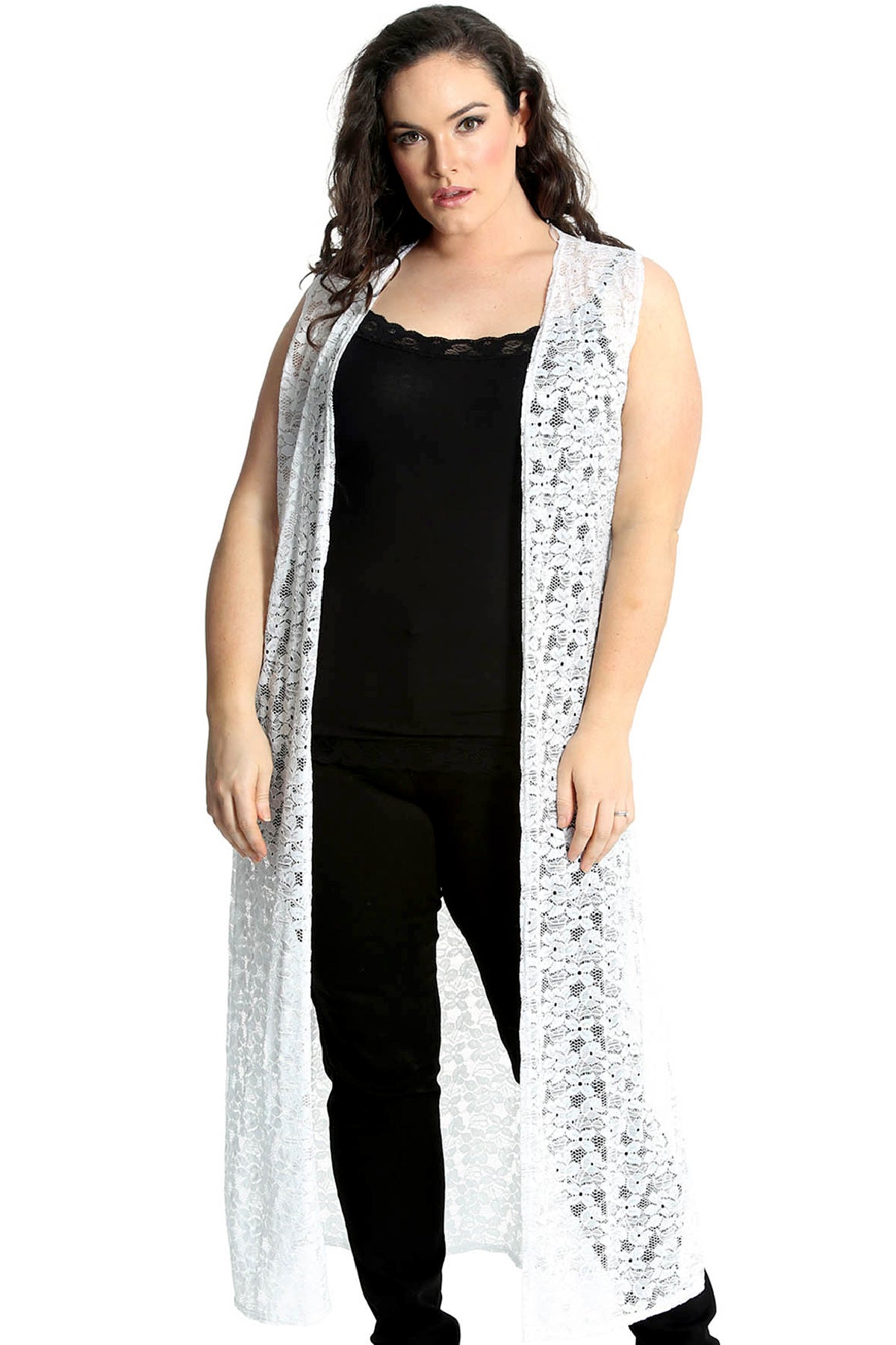 long sleeveless cardigan