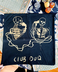 Phone Home Bandana, Two Skeletons Making a Call to Each other