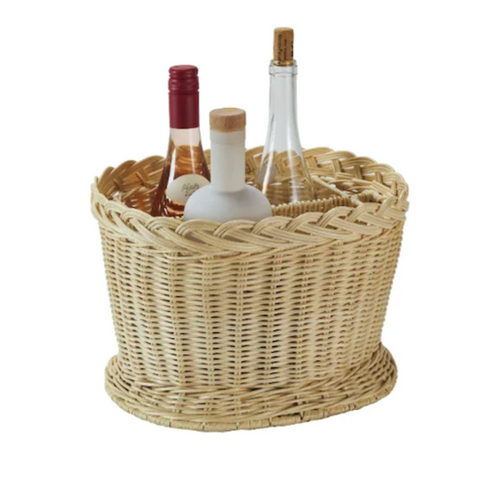 rattan wine cooler, wine cooler, entertaining wine cooler