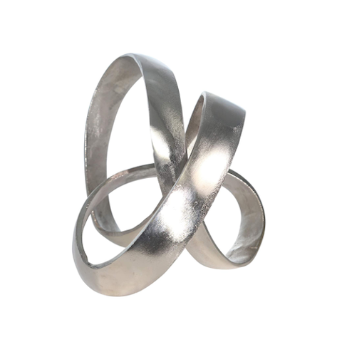 Aluminum Knot Sculpture in Matte Silver – Grace Hill Design