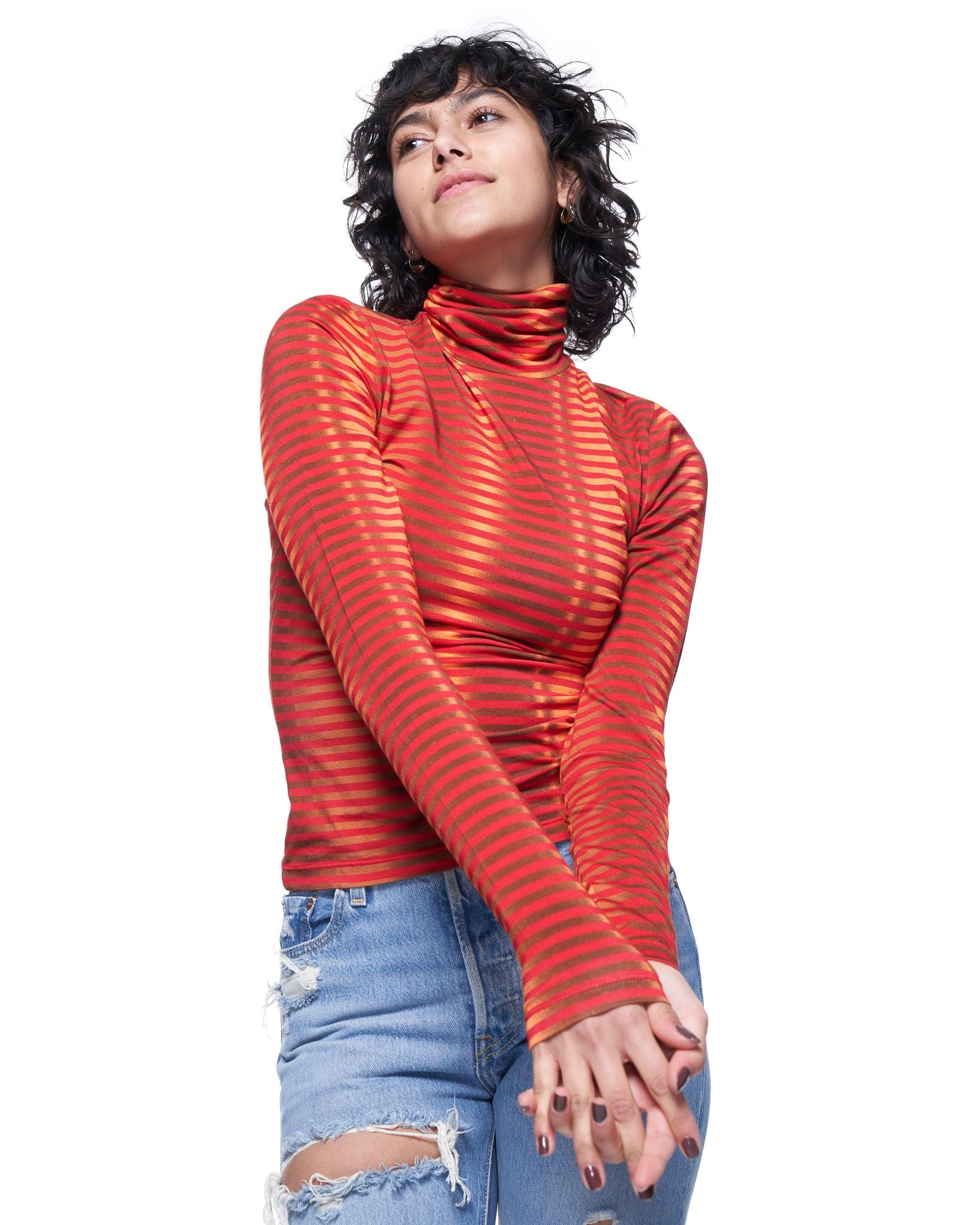 Turtleneck | Raspberry Copper Stripe