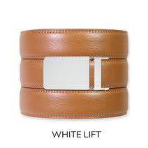 British Tan Leather Ratchet Belt & Buckle Set Nav Image 13