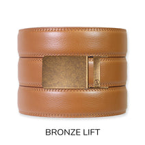 British Tan Leather Ratchet Belt & Buckle Set Nav Image 5