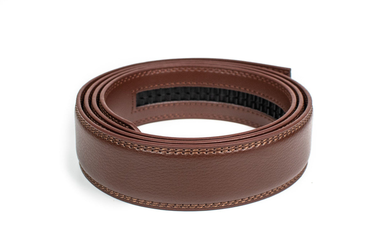 Hi-Tie Gold Brown Plaid Automatic Buckles Mens Belts Black Genuine Leather Ratchet Waist Belt for