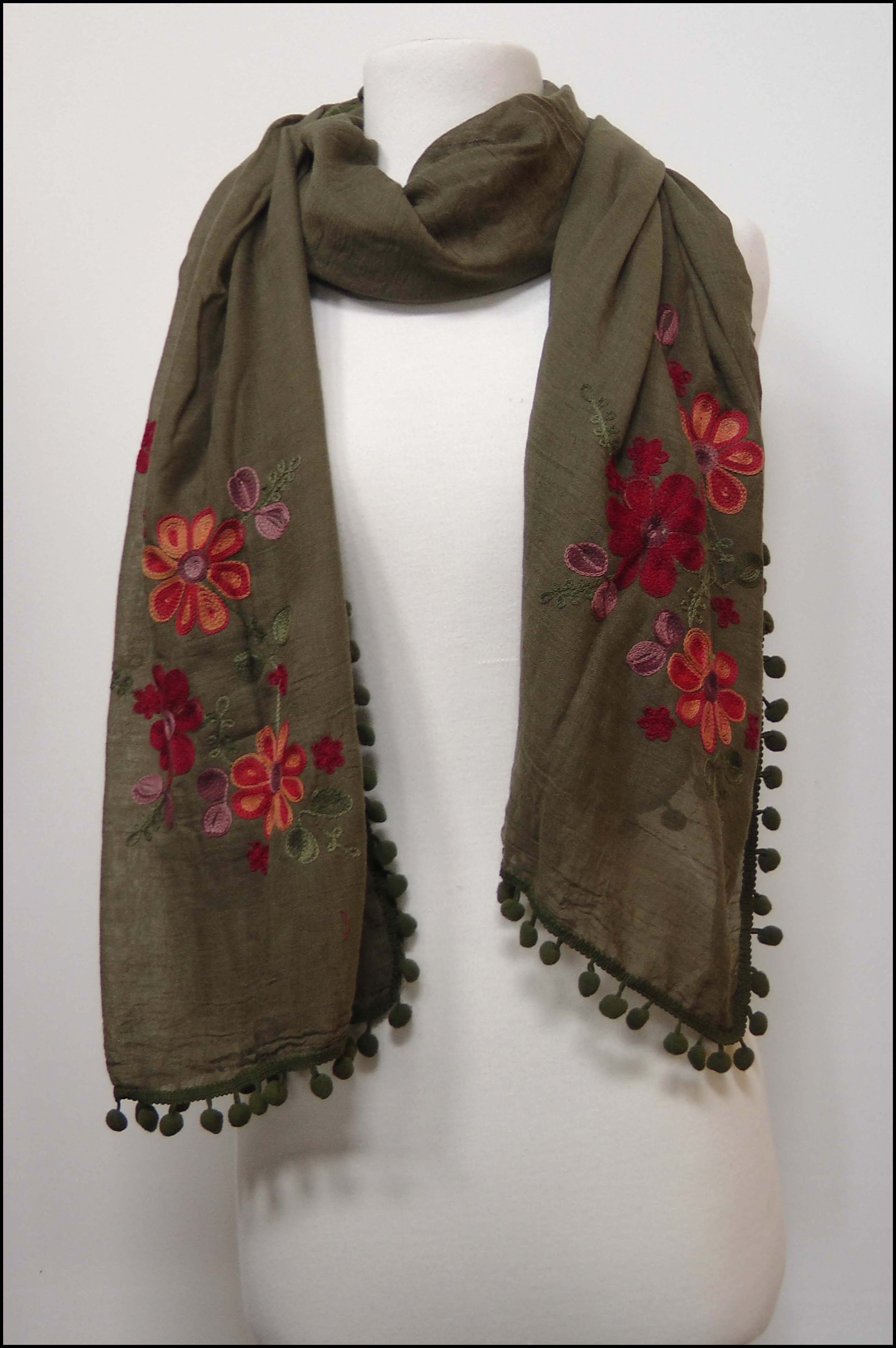 embroidered scarf