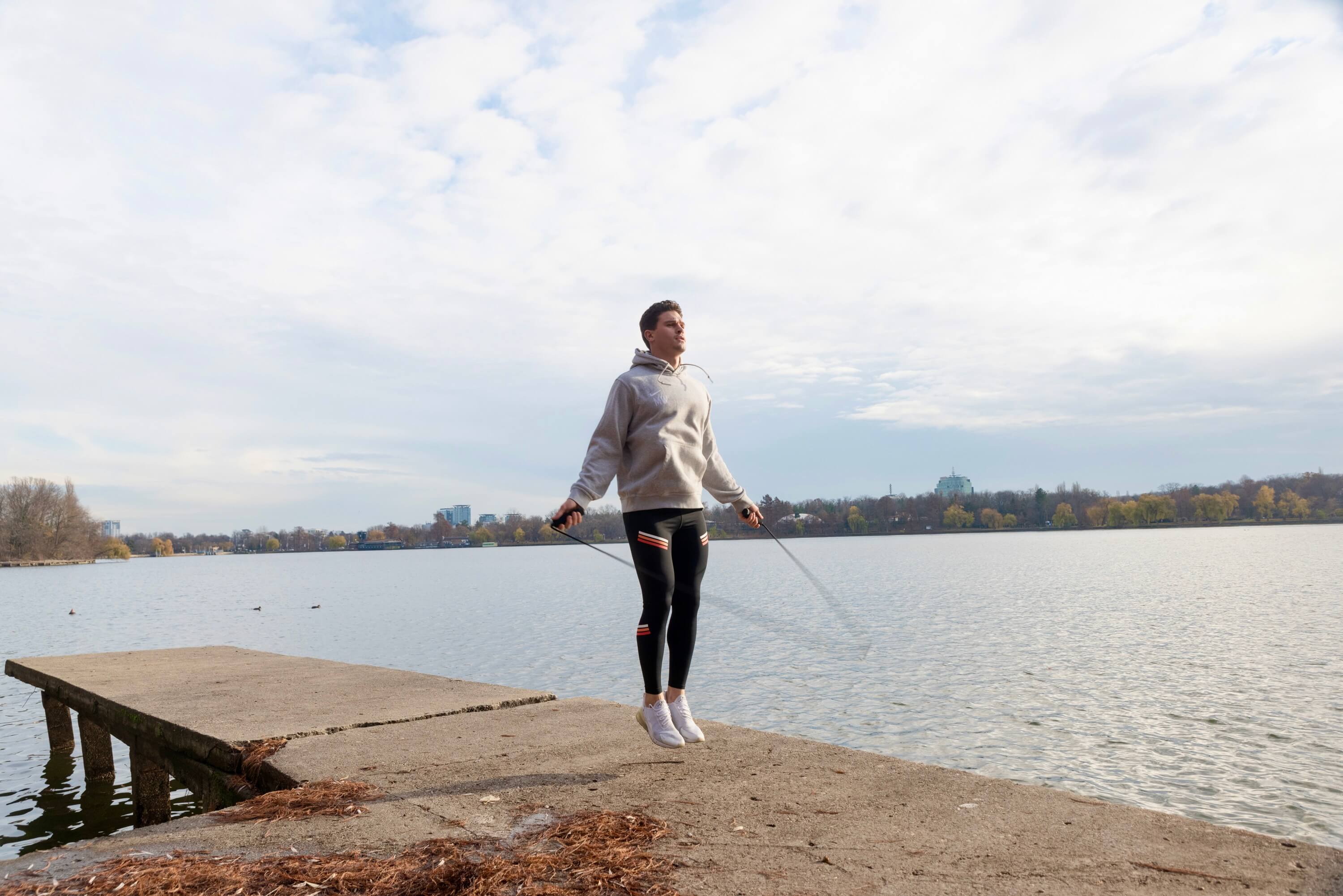 man jumping rope