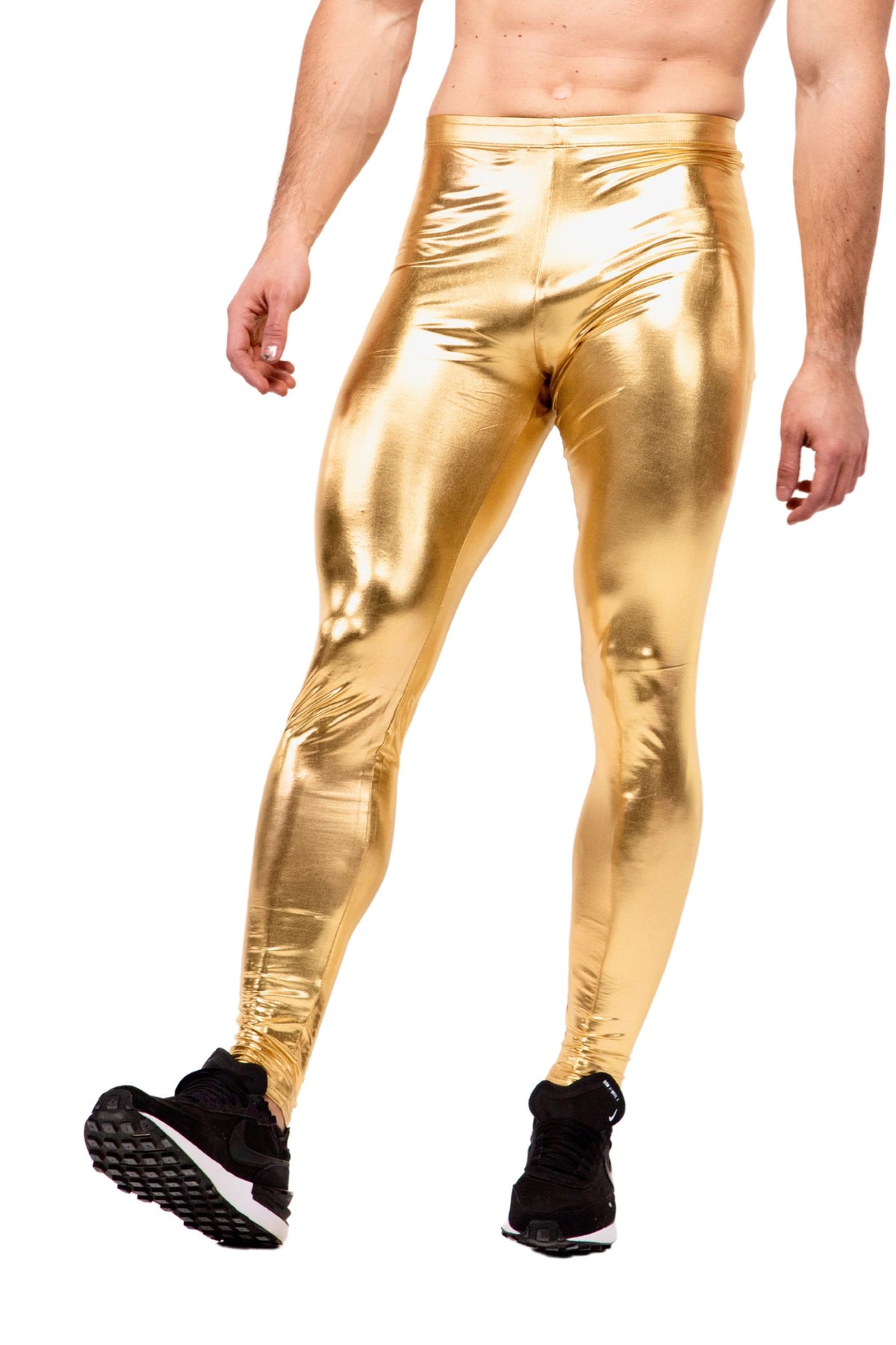 24 Carat l Gold Metallic Men’s Leggings | Kapow Meggings