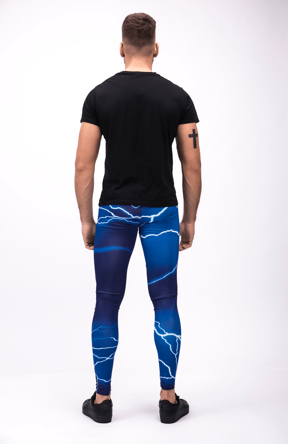 Electroshock Men's Leggings | Blue Lightning | Kapow Meggings