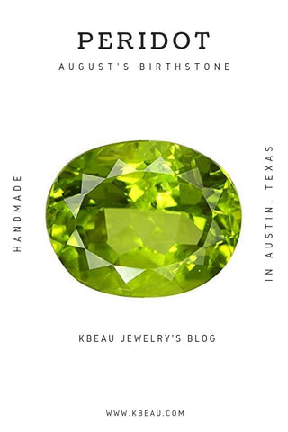 Faceted peridot on white background kbeau jewelry blog post