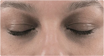 a close-up of a person's eyes