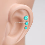 Opal Sparkle Cartilage Tragus Earring-Teal