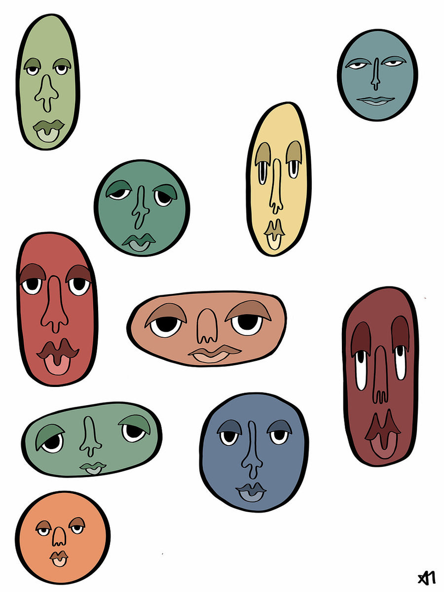 Funky Faces Print