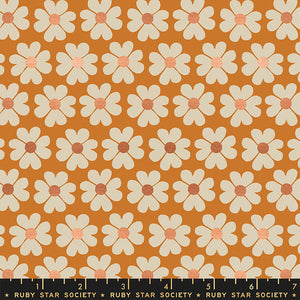 Unruly Nature Fabric - Heart Flowers in Caramel