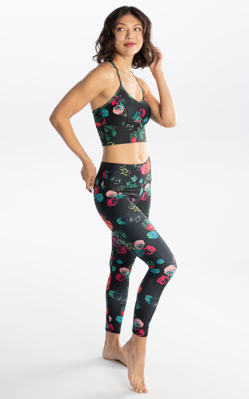 Loungeable pointelle lounge leggings with lace trim in ditsy foral print -  ShopStyle
