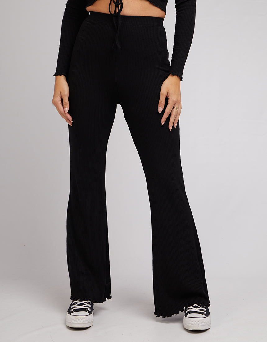All About Eve Rib Flare Pants Black