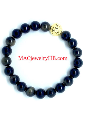 Gold Sheen Obsidian Men’s Bracelet – MAC Jewelry