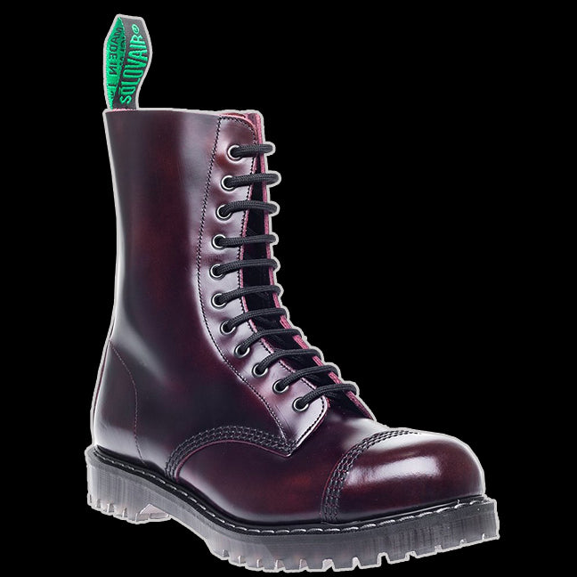 11 Eyelet Burgundy Rub Off Steel-Toe 