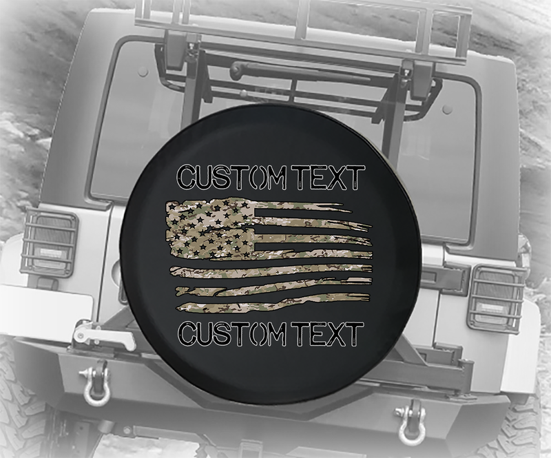 Digital Camo Urban Vintage American Flag- Personalized Spare Tire Cove –  TireCoverPro