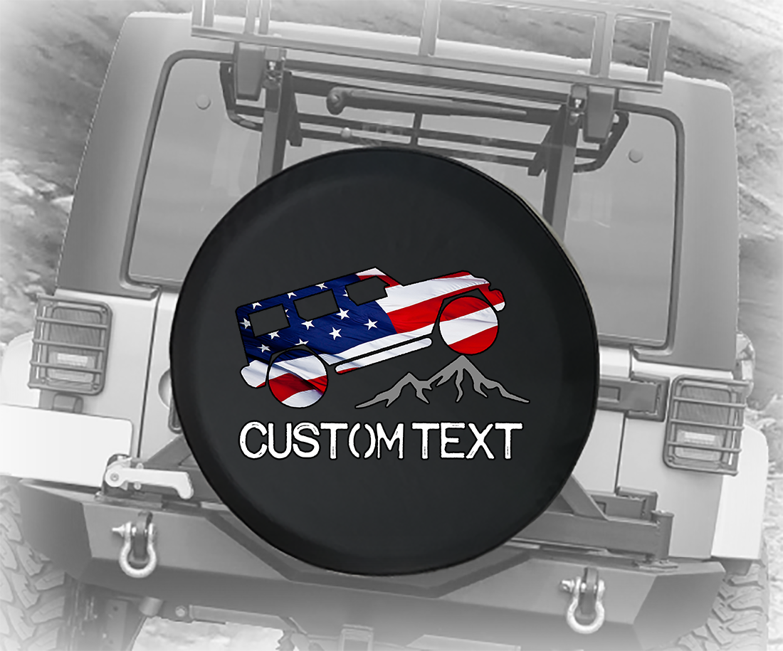 American Flag Offroad Mountain Unlimited- Personalized Spare Tire Cove –  TireCoverPro