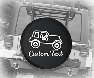 Cartoon American 4x4 Fun Text- Personalized Spare Tire Cover – TireCoverPro