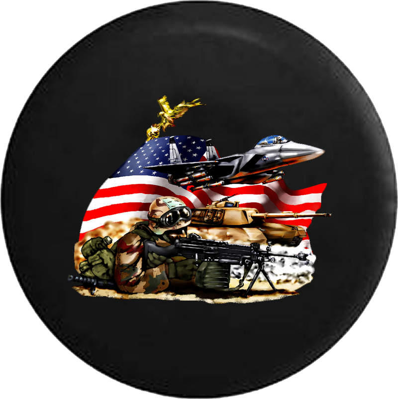 Jeep Wrangler Tire Cover With Military Armed Forces Tire Cover pro