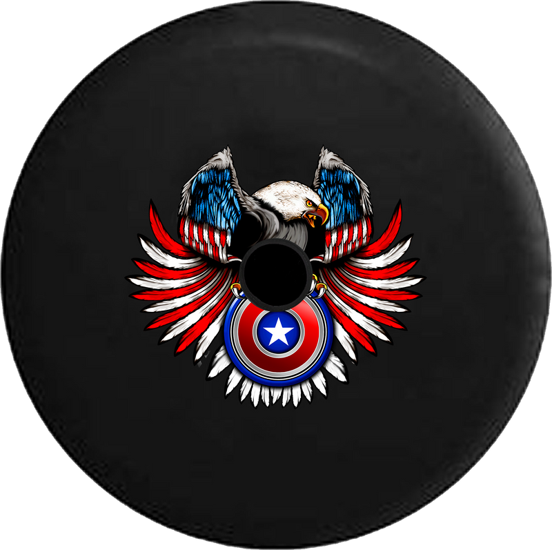 Tire Cover PRO | American Eagle Red White Blue Captain American Shield RV  Camper Spare Tire Cover-BLACK-CUSTOM SIZE/COLOR/INK – TireCoverPro