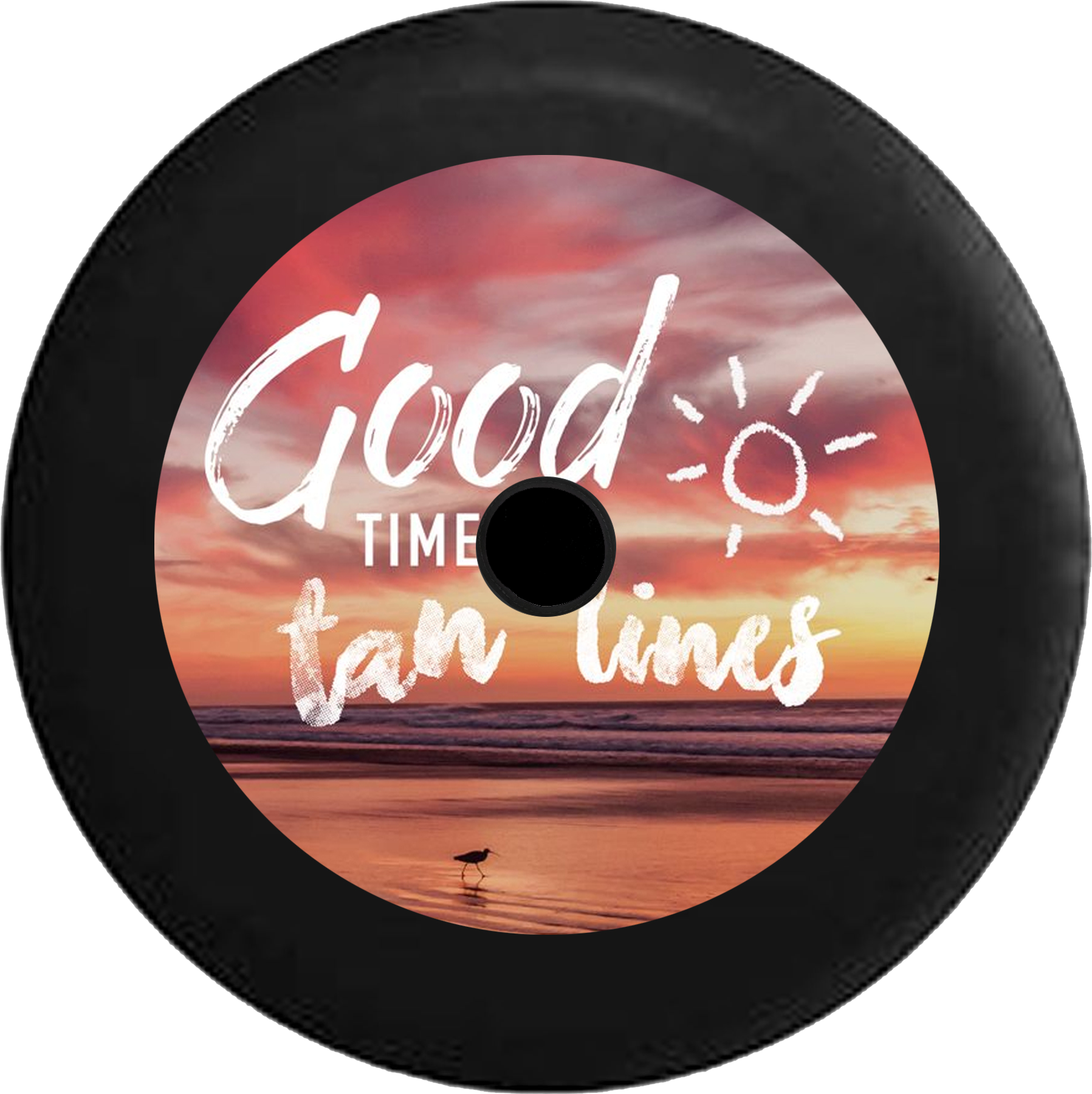 Tire Cover PRO | Good Times & Tan Lines Sun Beach Water Ocean Sky Spare  Tire Cover-BLACK-CUSTOM SIZE/COLOR/INK – TireCoverPro