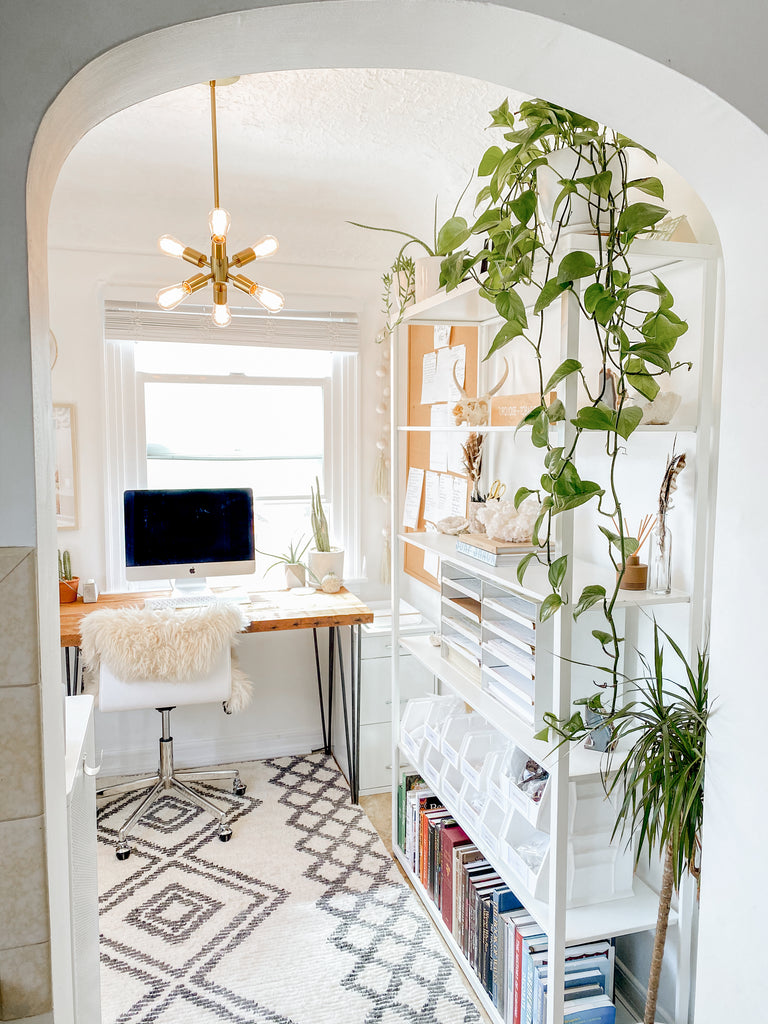 Better Homes and Gardens One Room Challenge 2020, Turquoise and Tobacco x Blanco Bungalow Home Office Design Reveal, #WFH