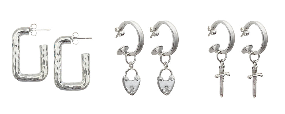 Destiny Hoops, Heart Hoops, Dagger Hoops | Mountain & Moon