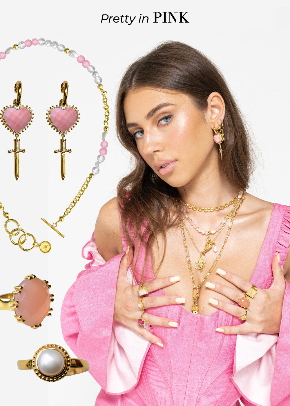 Pink Jewellery | Pink Gems | Mountain and Moon