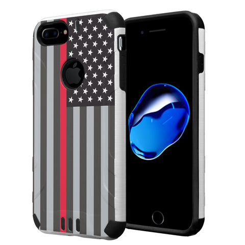 USA Flag Red Line<br/><span style='font-size: 80%'>For Apple iPhone 6S Plus, iPhone 6 Plus, iPhone 7 Plus</span>