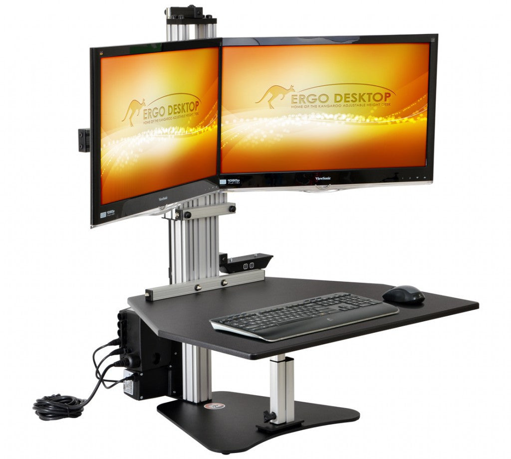 Electric Kangaroo Elite Standing Desk Dual Monitor Fitwork