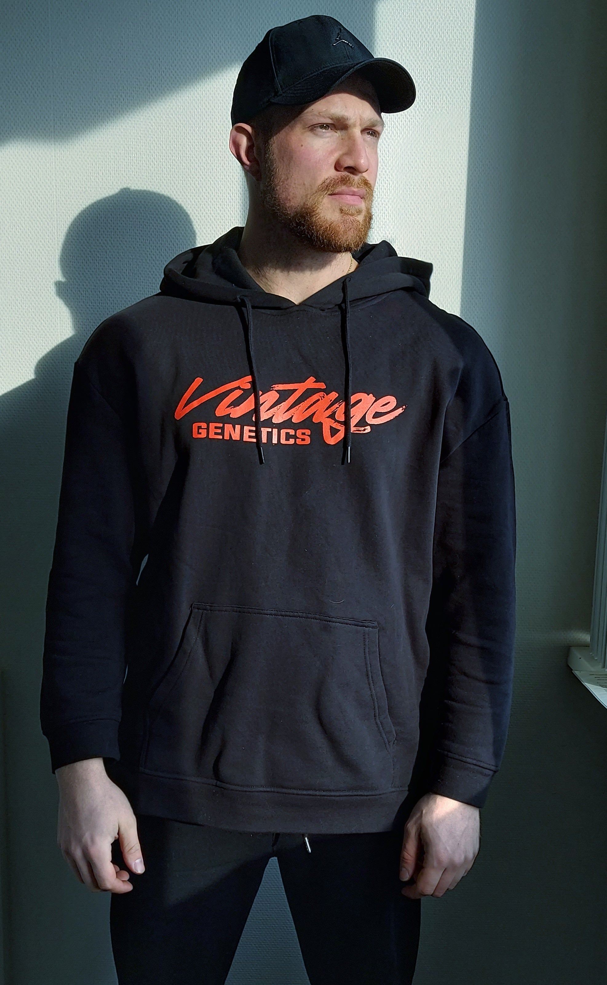 Vintage Oversized Hoodie: Black (Red Logo) – Vintage Genetics