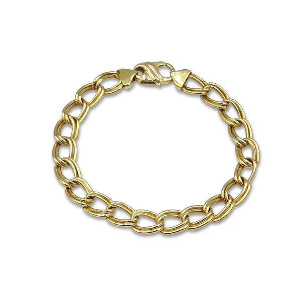 Quality Gold 14k Double Link Charm Bracelet DO509 - Bill French Jewelers