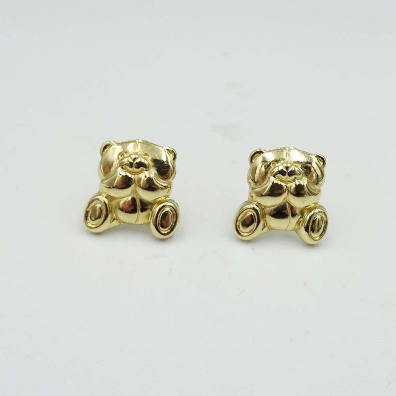 9ct Yellow Gold Bear Stud Earrings