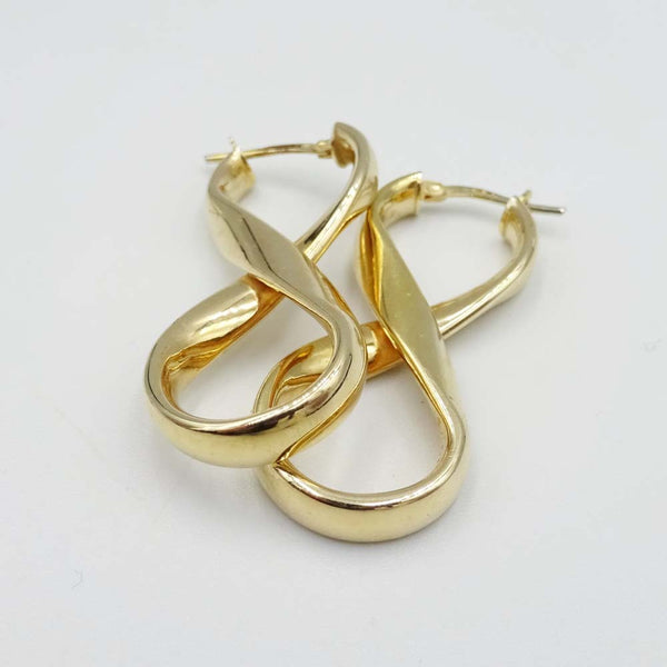 9ct Yellow Gold Infinity Hoop Earrings | Richard Miles Jewellers