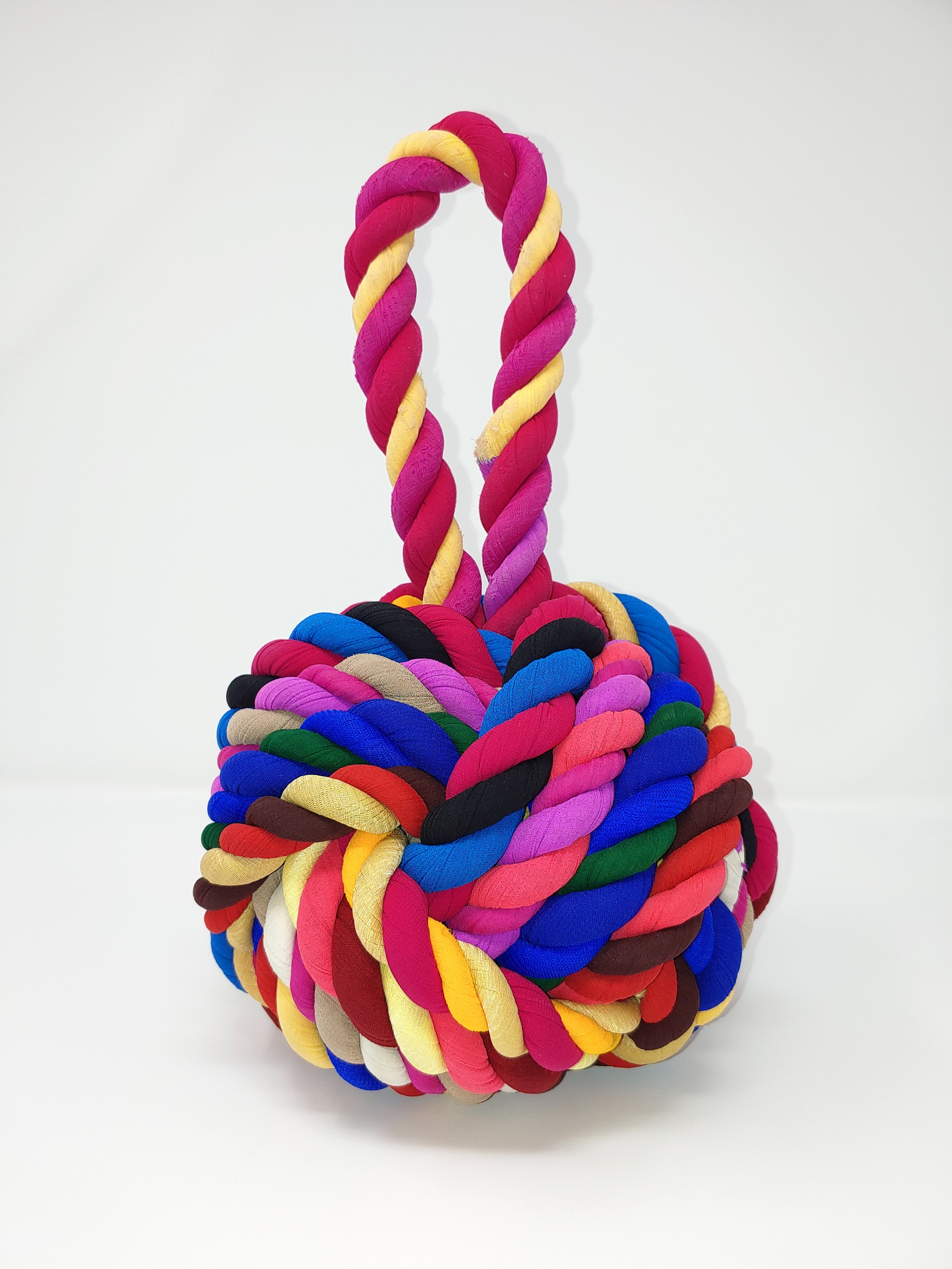 Hand-Crafted Recycled Cotton Multicolor Knot Door Stop