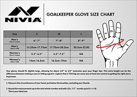 nivia goalkeeper gloves size chart