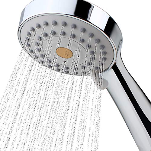 Photo 1 of YOO.MEE High Pressure Handheld Shower Head with Powerful Shower Spray against Low Pressure Water Supply Pipeline, Multi-functions, Bathroom Accessories w/ Hose, Bracket, and Teflon Tape