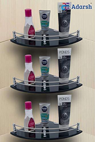 bathroom corner shelf glass