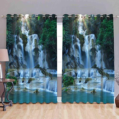 Amazin Homes3d Digital Water Fountain Print Curtains For